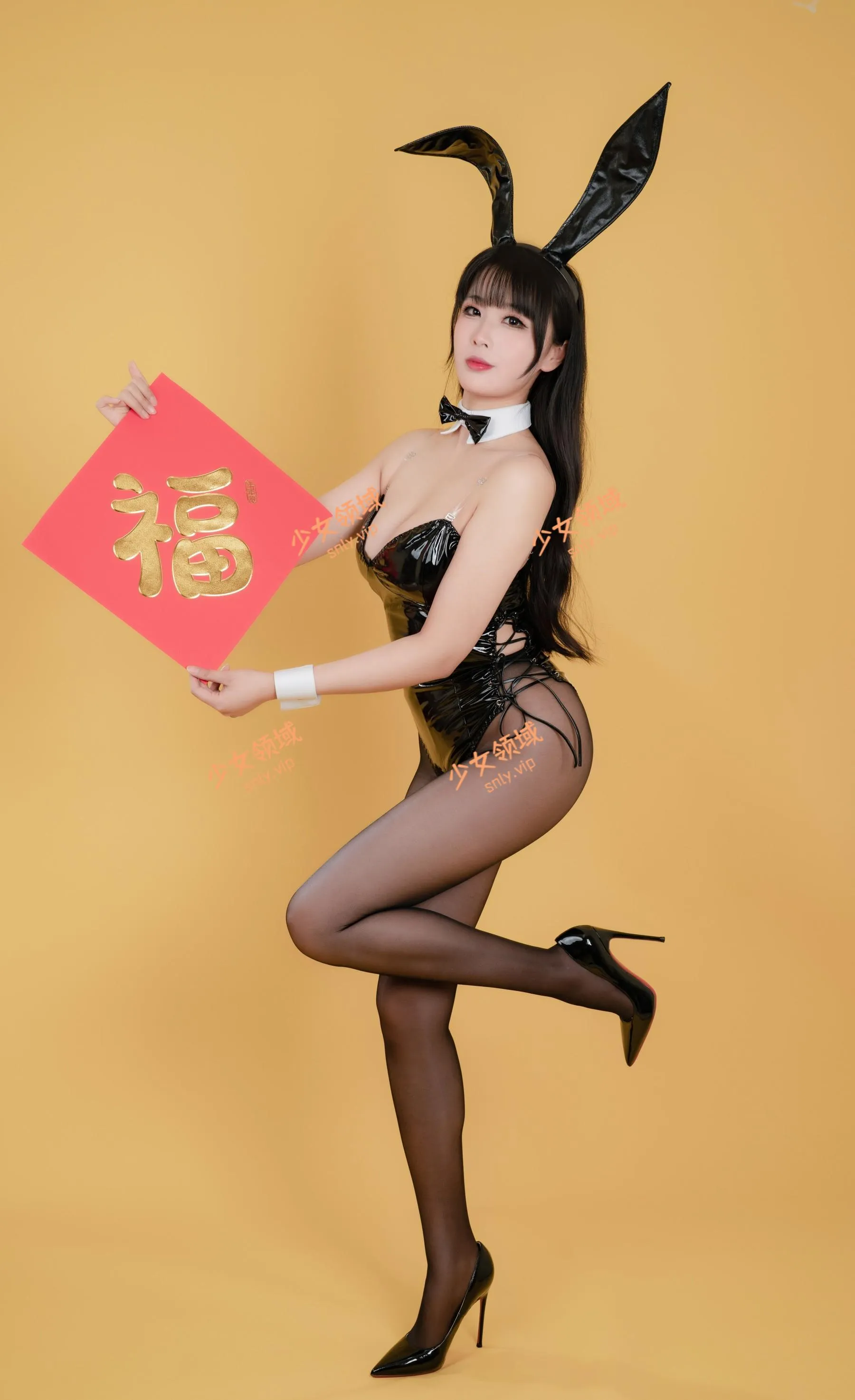 轩萧学姐 – NO.41 新春福兔 黑兔女郎 [21P]插图7